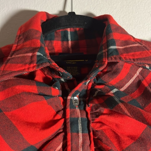 Rugby by Ralph Lauren Flannel Ruffle Shirt Sz 0 - Picture 5 of 12